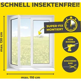 EasyMaxx Fliegengitter mit Magic Click 130 x 150 cm weiß