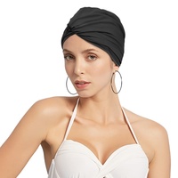 Badekappe Damen Schwimmkappe rutschfeste Badehaube Nicht Wasserdicht Swimming Cap Lange Haare Bademütze Frauen Elastisch Schwimmmütze Mode Turban Hut Retro Badehüte für Pool Spa Strand