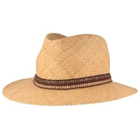 Breiter Strohhut in Beige – Gr.: 58