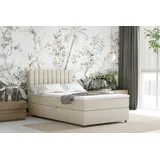 panda möbel Boxbett, Beige, Holz, Mode, H3, 120x200 mit Topper -