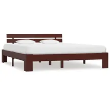 vidaXL Massivholzbett 160 x 200 cm Dunkelbraun