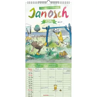alpha edition / teneues calendars & stationery gmbh & co. kg Janosch 2026 Familienplaner - Familien-Timer - Termin-Planer - Kinder-Kalender - Familien-Kalender - 22x45