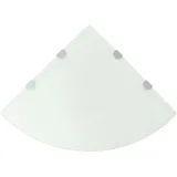 Fangmaliuyun Wand Eckregal Glas Weiß 45x45 cm 8 mm Sicherheitsglas 15 kg Tragkraft 2er Set Modernes Design Montage leicht & witterungsbeständig für Küche Bad Wohnzimmer Flur