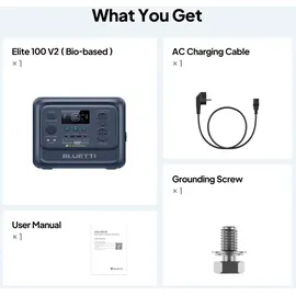 Bluetti Elite 100 V2 Powerstation & Charger 1,02 kWh