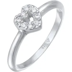 Elli Herz mit Zirkonia Romantik Style 925 Silber Ringe   Damen 