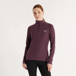 NEW BALANCE Damen Shirt Womens Training L/S Top, PLUM BROWN HEATHER  (WT41150PUB), L