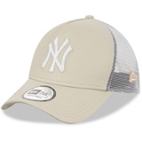 New Era New York Yankees MLB League Essential Beige Weiß Verstellbare A-Frame Trucker Cap - One-Size