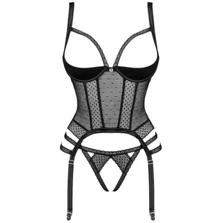 Obsessive Corsage Corsage in schwarz offen inkl. String schwarz XS/S