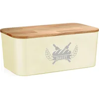 Lashuma Brot Aufbewahrungsbox 36x21 cm mit Deckel, Brotdose eckig,