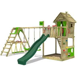 Spielturm HappyHome mit Schaukel SurfSwing & grüner Rutsche One Size