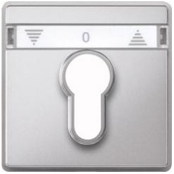 AQUADESIGN Zentralplatte für Rollladen-Tast-Rastschalter-Einsätze (aluminium glänzend)