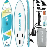 SOLAVERO Stand Up Paddling Board Set, Aufblasbares SUP Board mit 83 cm Extra Breit für 2 Personen, 335 cm Paddleboard mit Allem Zubehör, Stand Up Paddle für Anfänger, Belastbar bis 200 kg