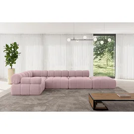 altdecor Modulares Sofa Ecksofa in L-Form - Felto-L2 - 380x190x70 cm Rosa Corner modular Sofa Eckcouch Couch Wohnlandschaft Cauchsofa Polstersofa - Rosa