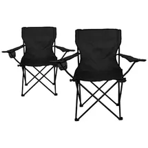 VCM Campingstuhl 2er Set Schwarz