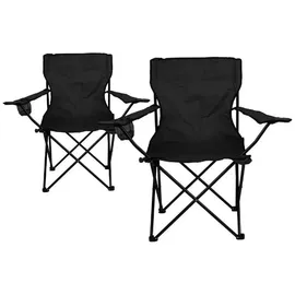 VCM Campingstuhl 2er Set Schwarz