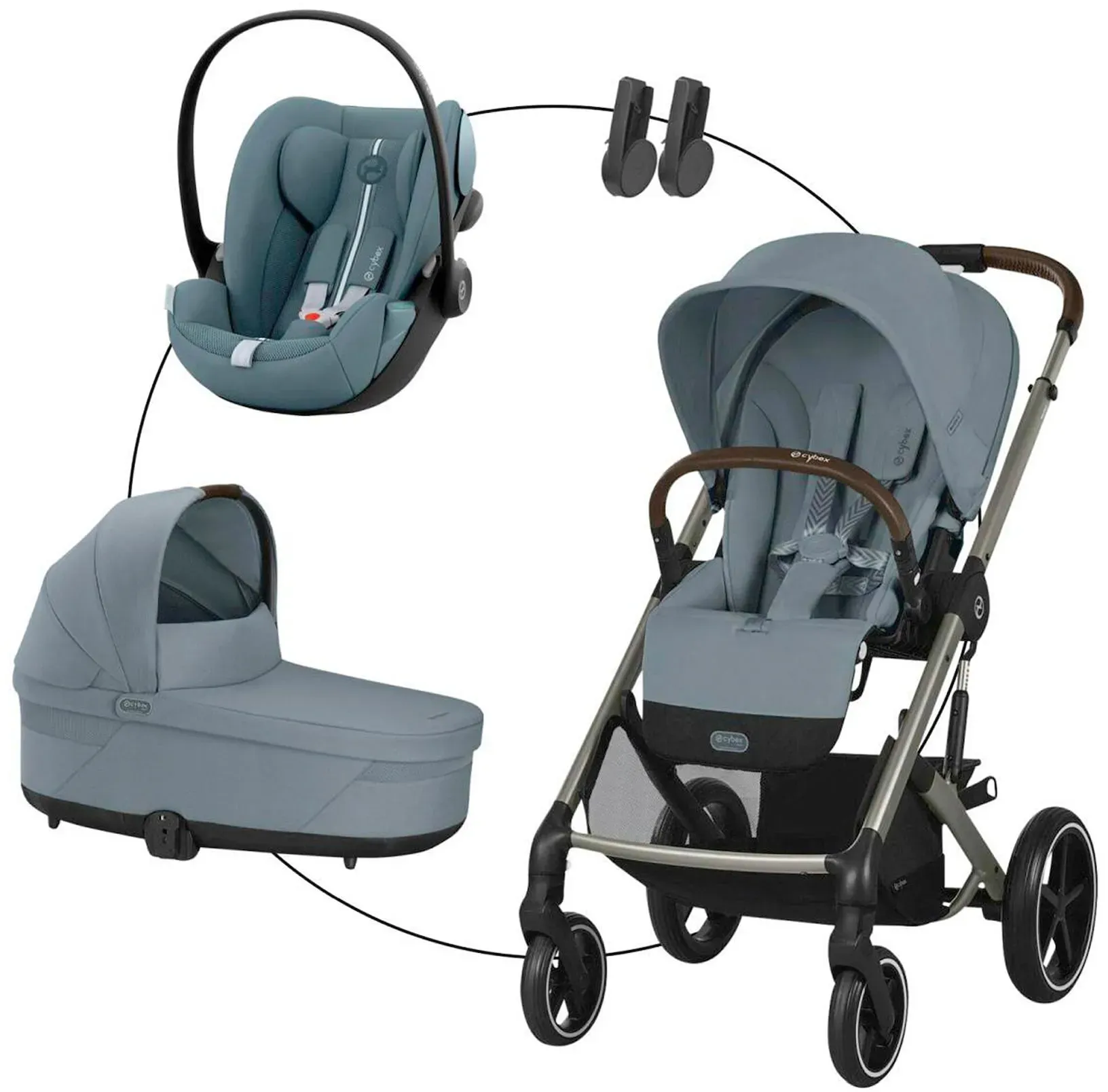 Cybex GOLD Kombikinderwagen Balios S Lux Trio-Set inkl. Babyschale Cloud G
