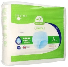 Lifemed® Medi-Inn® Inkontinenzhose "SUPER", hautfreundlich, Einweg Inkontinenzslip mit einem starken Saugkern, 1 Packung = 14 Stück, Größe L