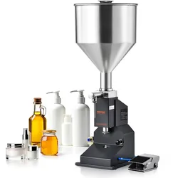 VEVOR 5–50ml Abfüllmaschine Manuell Flüssigkeitsabfüllmaschine aus lebensmittelechtem Edelstahl 304 Silikon PTFE kompatibel mit 500-W-Luftkompressor Filling Machine Zum Abfüllen von Honig Öl Essenz