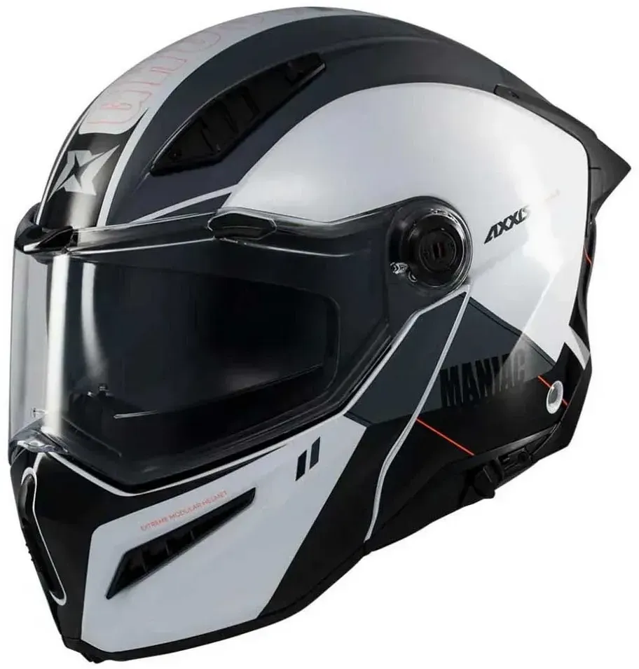 Axxis Ghostfighter Sv Maniac Modularhelm - Gris/Blanco - L