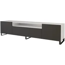 altdecor ELIO Lowboard 200 cm Schwarz/Weiß Holzwerkstoff