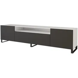 altdecor ELIO Lowboard 200 cm Schwarz/Weiß Holzwerkstoff