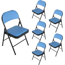 Hti-Living Klappstuhl Kunstleder blau 6er Set