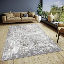 Teppich HANSE HOME "Abstract", beige (creme,grau), B:120cm H:13mm L:170cm, Polyester, Teppiche, strapazierfähig, pflegeleicht, robust, glänzend