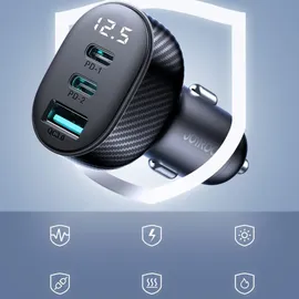 Joyroom KFZ-Adapter 30W 2x USB-C USB-A Schwarz