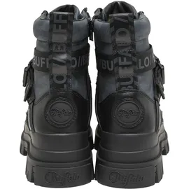 Buffalo Stiefel BUFFALO "Buffalo ASPHA COM - VEGAN NUBUCK", Damen, Gr. 39, schwarz, camo, Polyurethan, unifarben, Schuhe Stiefel