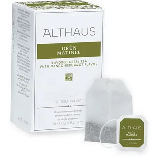Althaus Deli Pack Grün Matinee 20 x 1,75g ⋅ Grüner Tee im klassischen Teeaufgussbeutel - 20 x 1,75g