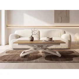 WFL GROUP Axen Braun Eiche 120-160 x 80 x 38-75 cm