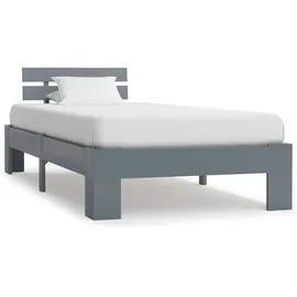 vidaXL Massivholzbett 100 x 200 cm Grau