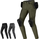 SHIMA GIRO 2.0 Damen - Elastische, Slim Fit, Cargo Biker Hose Damen mit DuraQL Schicht, Knie und Hüft Protektoren, Oberschenkeltaschen (Khaki, 26
