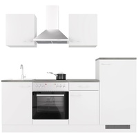 Flex-Well Classic Küchenzeile »Lucca«, 220 cm, Weiß matt - Caledonia