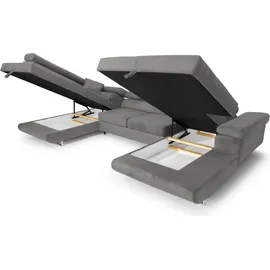 sofiland Eckcouch U-Form Grau 2-Sitzer