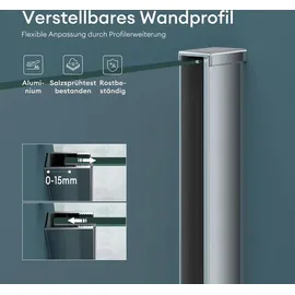 mai & mai Walk-In-Dusche 50 x 200 cm transparent Sicherheitsglas BRAM1 Bremen2K