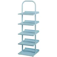 [en.casa] Kinderschuhregal, Blau Metall, 30x96x27 cm Kinder & Jugendzimmer, Kindermöbel, Kinderregale