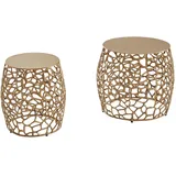 Wohnling WL6.690 Beistelltisch (2er Set) Gold 46 x 46 x 42 cm