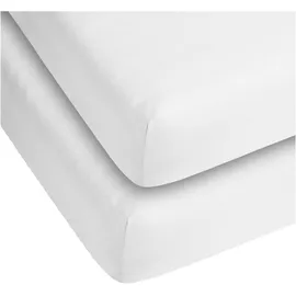 ASPERO Spannbettlaken Baumwolle-Jersey-Elasthan 140-160 x 200 cm weiß 2 St.