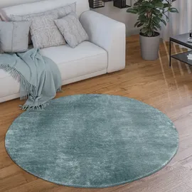 Paco Home Cadiz 630 Kurzflorteppich Ø 80 cm türkis