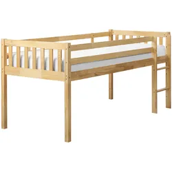 Halbhochbett Holz PEIPIN 90 x 200 cm Hellbraun