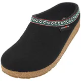 HAFLINGER Grizzly Franzl Filzpantoffel Hausschuh Filzclog Schwarz, Gr. 47 - 47 EU