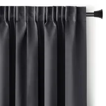 restilo Blackout Vorhang 140x245 cm Graphit 1 St. Kräuselband Verdunkelungsvorhang Blickdicht Fensterdekoration Dekoschal Dekorvorhang Blackout