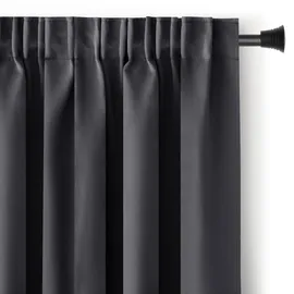 restilo Blackout Vorhang 140x245 cm Graphit 1 St. Kräuselband Verdunkelungsvorhang Blickdicht Fensterdekoration Dekoschal Dekorvorhang Blackout