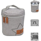 Cangaroo Wickeltasche Thermotasche Charlie Thermobox (1-tlg), Thermoskanne, Auslaufsicher, Teesieb, Edelstahl grau