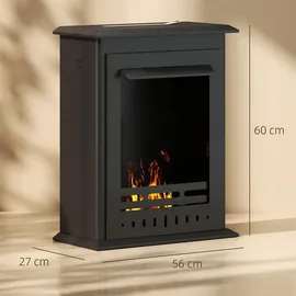 Homcom Ethanolkamin Freistehend Schwarz