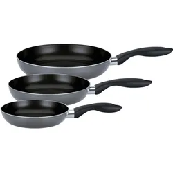 Pfannen-Set GSW "Bratfit", grau, Ø:28cm, Pfannen, mehrfache, pflegeleichte Antihaft-Versiegelung