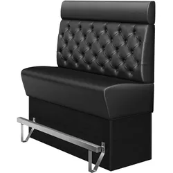 Gastro Hochbank | Schwarz | B:H 120 x 158 cm | Chesterfield | Leder | Bistro Hochbank, Thekenbank