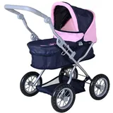 Knorrtoys 63442 - Puppenwagen First Princess Blue, klappbar, Schieberhöhe: 40-66cm