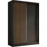 altdecor Kleiderschrank, Schwarz, Eiche Artisan, Holzwerkstoff, 150x216x61 cm Schlafzimmer, Kleiderschränke